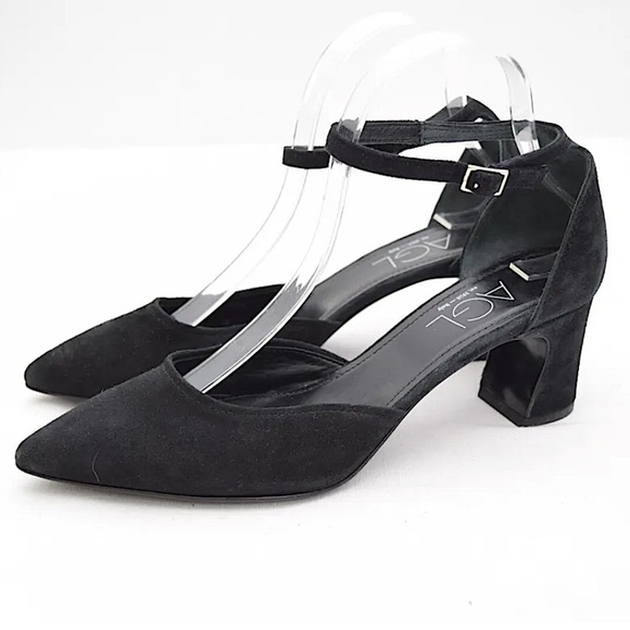AGL Attilio Giusti Leombruni Black Suede 39 Chunky Heel Ankle Strap women’s - Picture 1 of 10